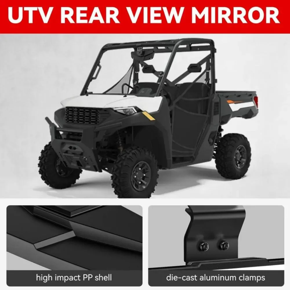 YHH UTV Rearview Mirror for Polaris Ranger 570/900/XP 1000 2015-2024 & Can-Am De